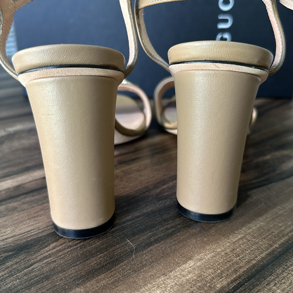 Gucci Taupe Block Heel Horse Bit - Picture 3 of 9